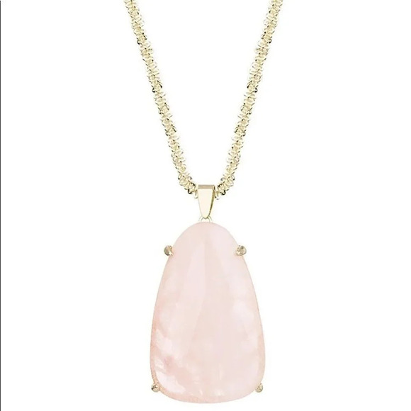 Kendra Scott Retired Rose Quartz Sandra Necklace - Picture 2 of 6